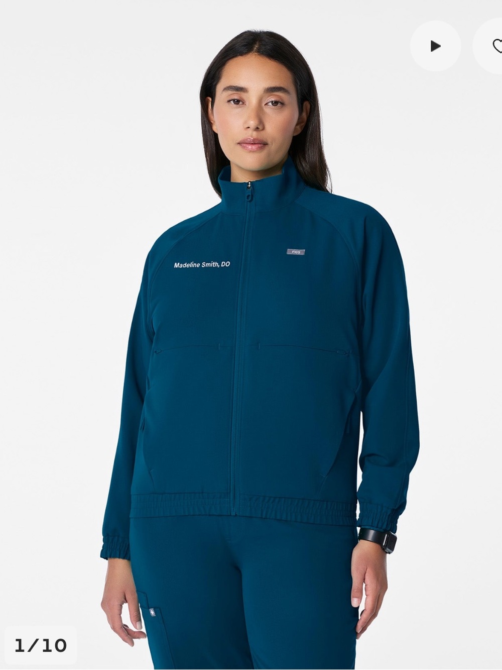 FIGS Sydney scrub jacket deep reef